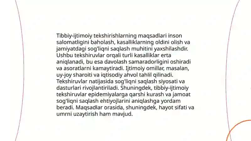 Tibbiy-ijtimoiy tekshirishlarning usuli 4