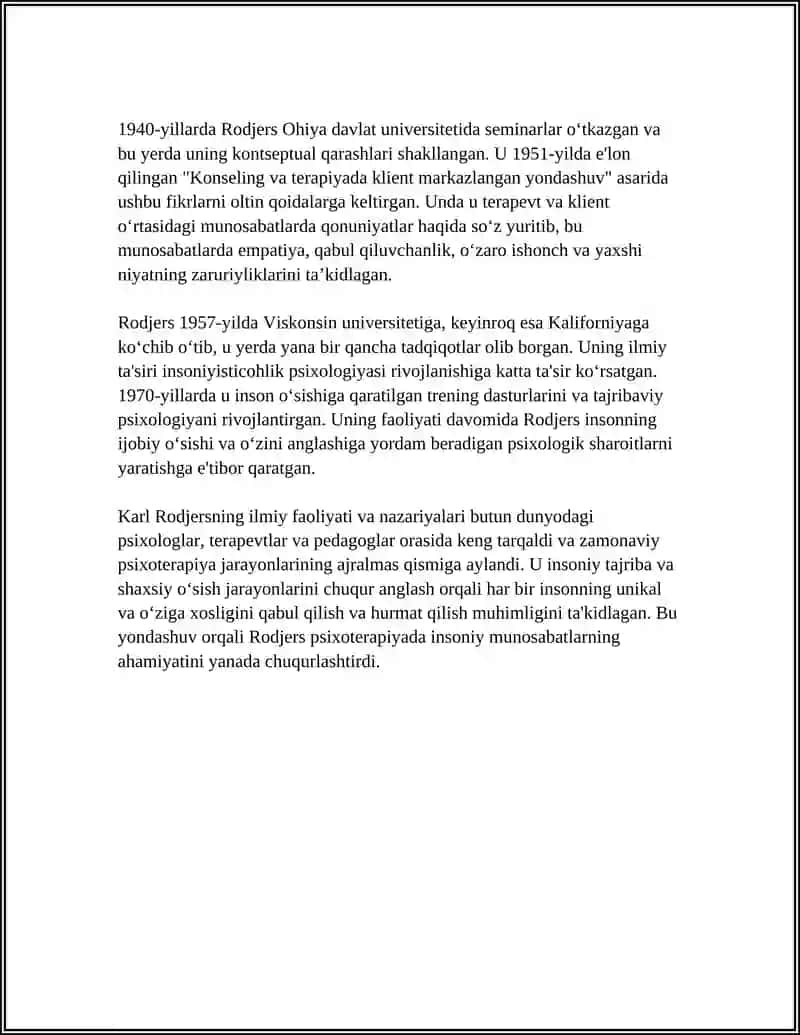 KARL RODJERS TOKHALLUSLARINI TAHLIL QILISH 4