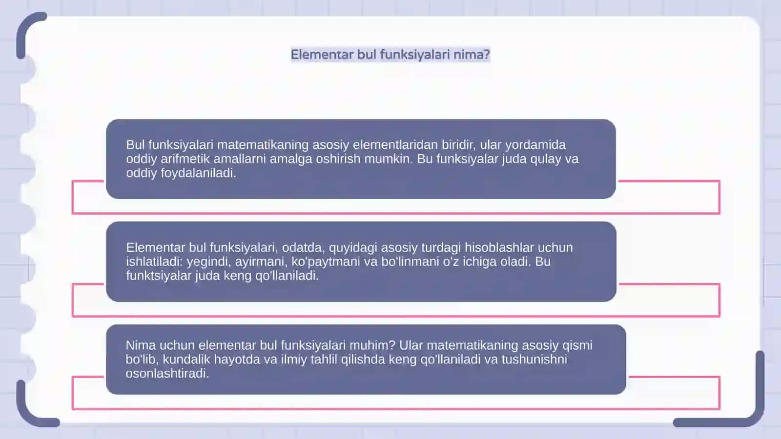 Bul funksiyalari 4