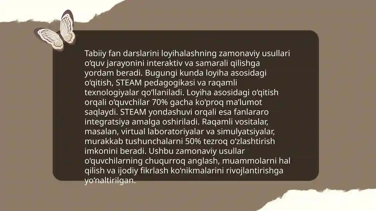 Tabiiy fan darslarini loyihalash usullari 4