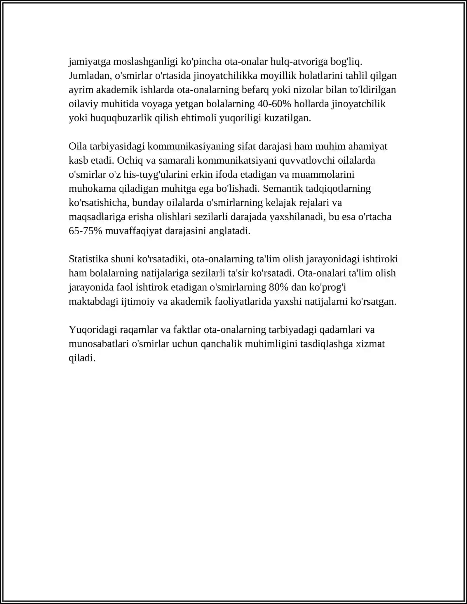 OTA ONALAR HULQ ATVORI VA ULARGA O’SMIRLAR MUNOSABATI 4