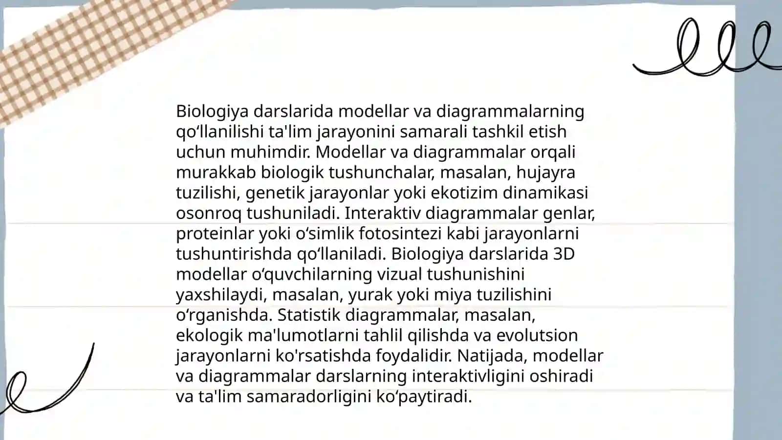 Biologiyani oʻqitishda koʻrgazmali prinsiplarning roʻli 4
