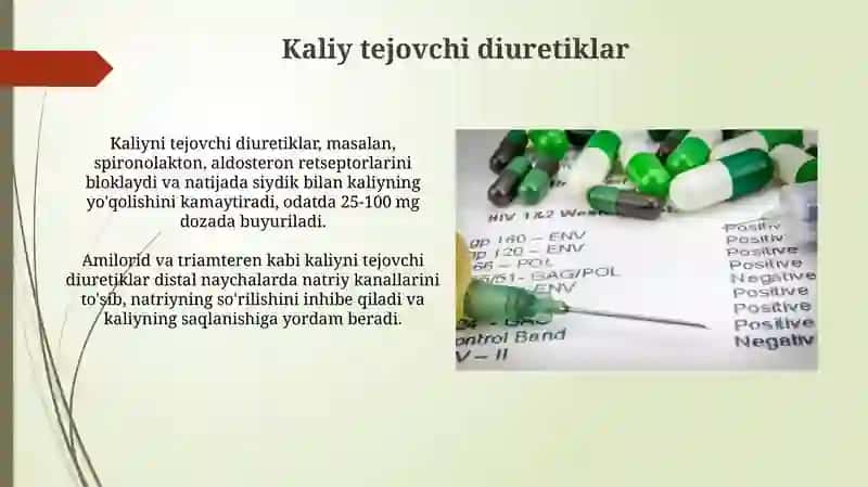 Diuretik dori vositalari klassifikatsiyasi 4