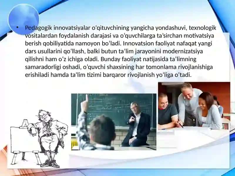 Innovatsion  pedagogik faoliyatini amalga oshirish. 4