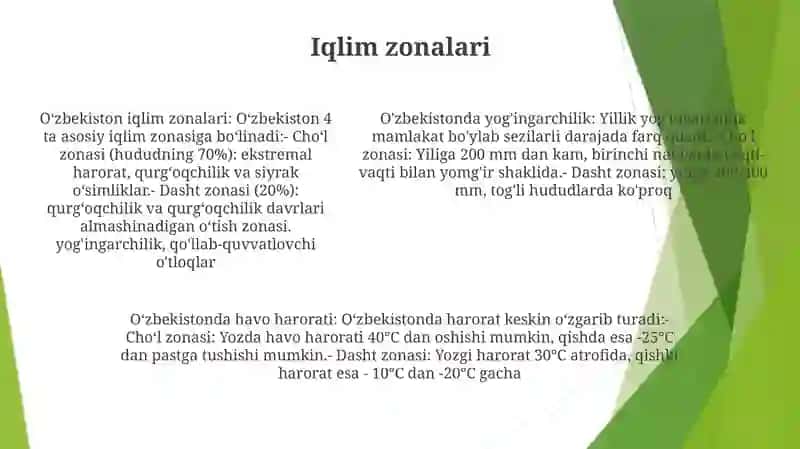 OʻZbekiston Iqlimi 4