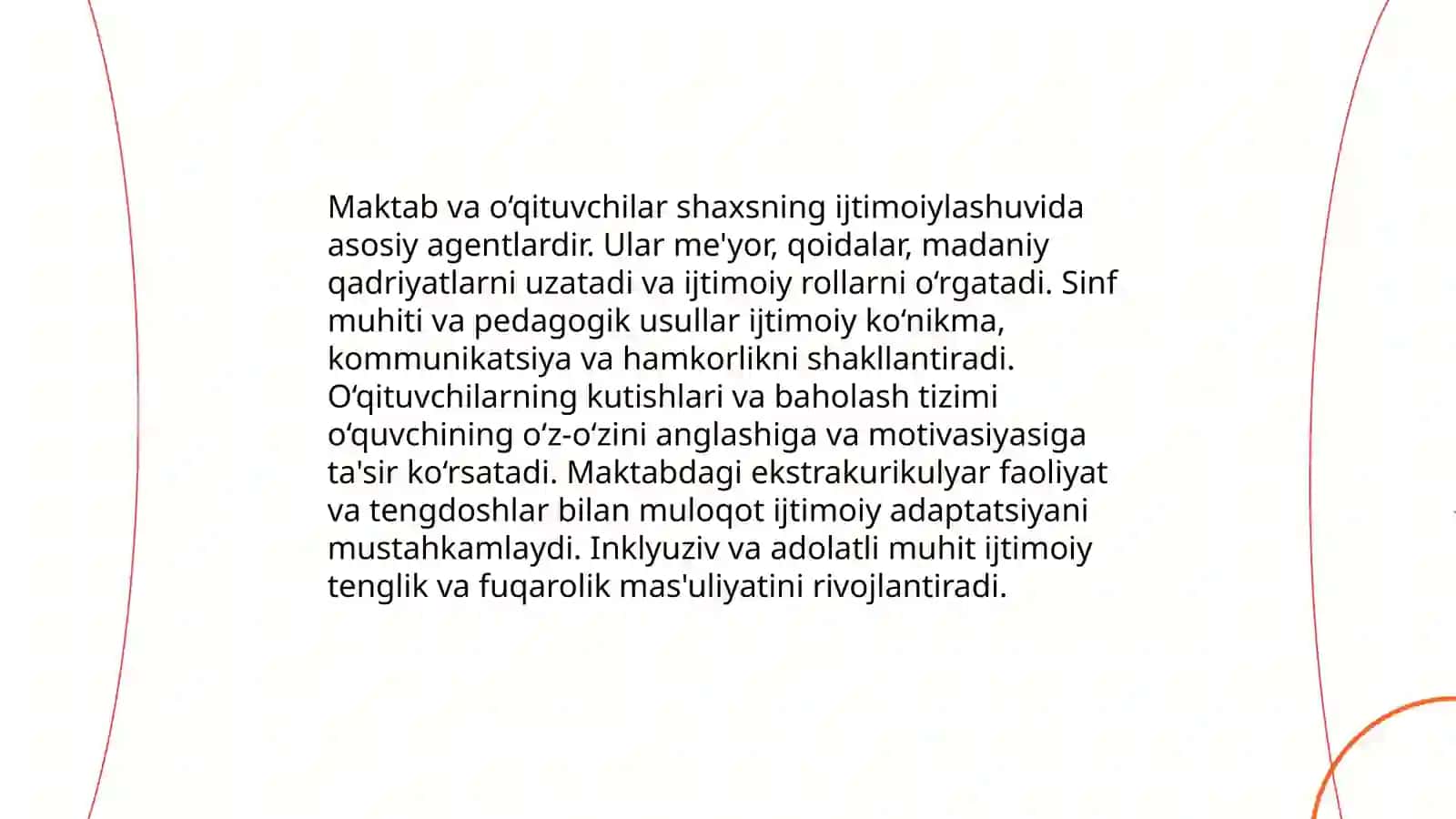 Shaxsning rivojlanishi, tarbiyasi va ijtimoiylashuvi 4
