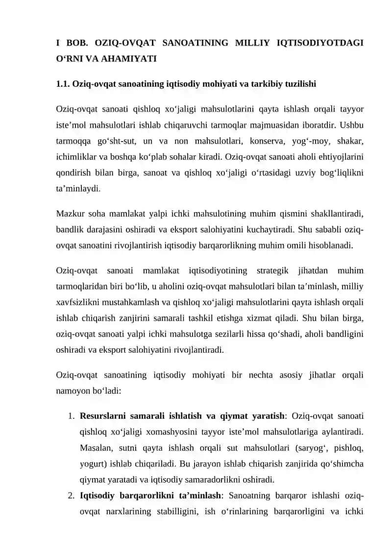 OZIQ-OVQAT SANOATINI MODERNIZATSIYA QILISH YO‘LLARI 4