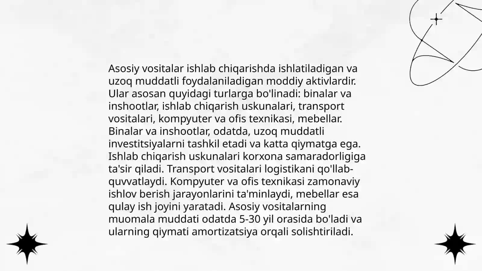 Asosiy vositalarni turkumlash va baholash 4