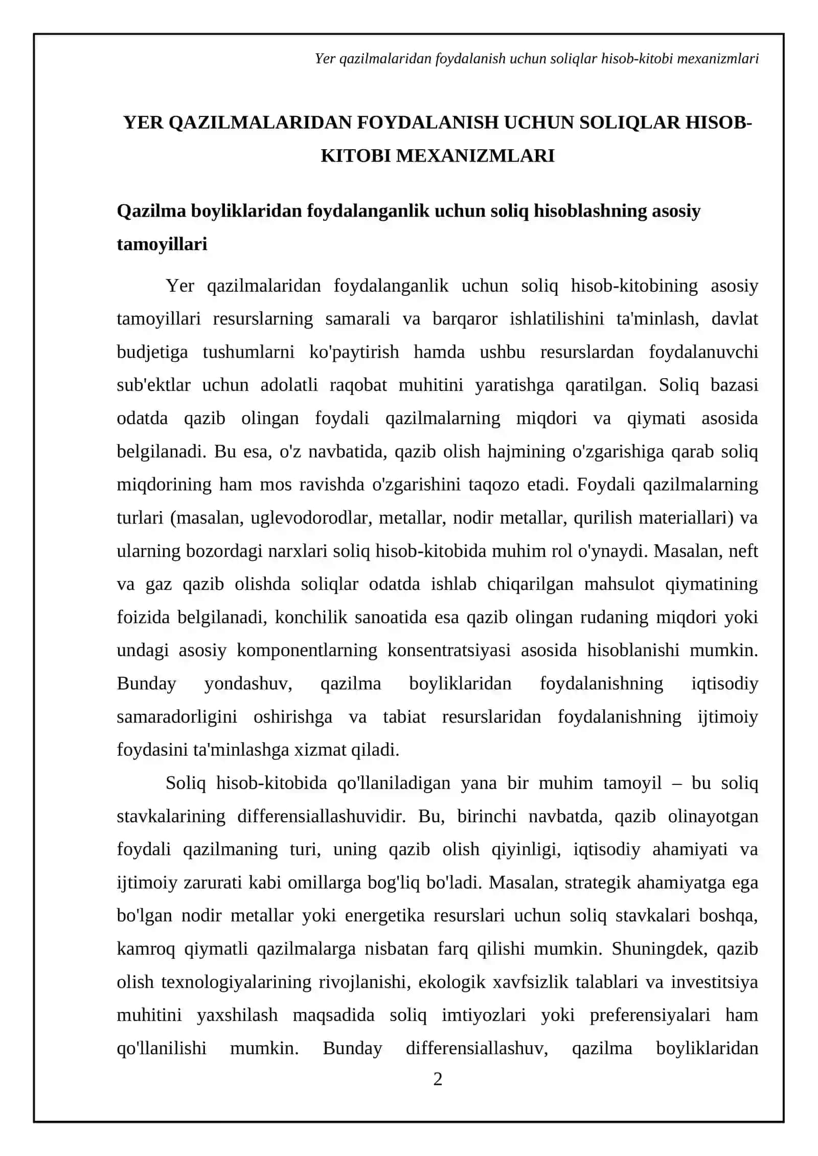 Yеr qа’ridаn fоydаlаngаnlik uchun sоliqlаr vа bоnuslаr hisоbi 4