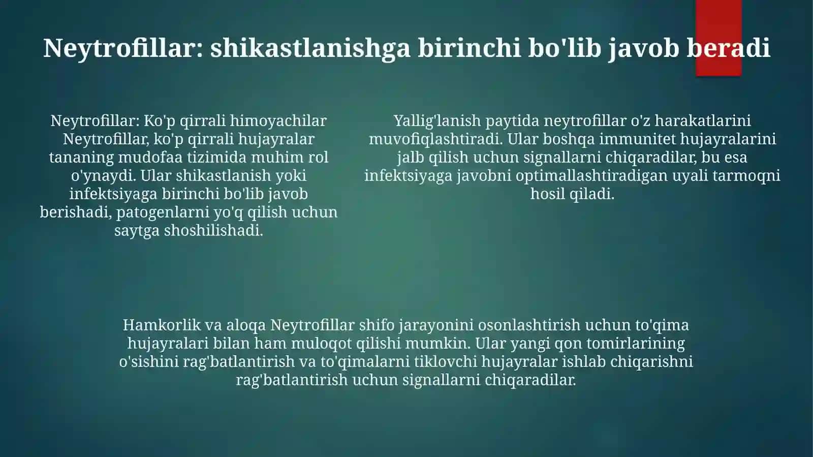 Yallig'Lanish Reaksiyasi Vaqtida HujayralarniO'ZaroTa'Siri 4