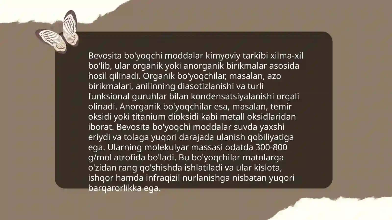 Bevosita bo'yovchi moddalar 4