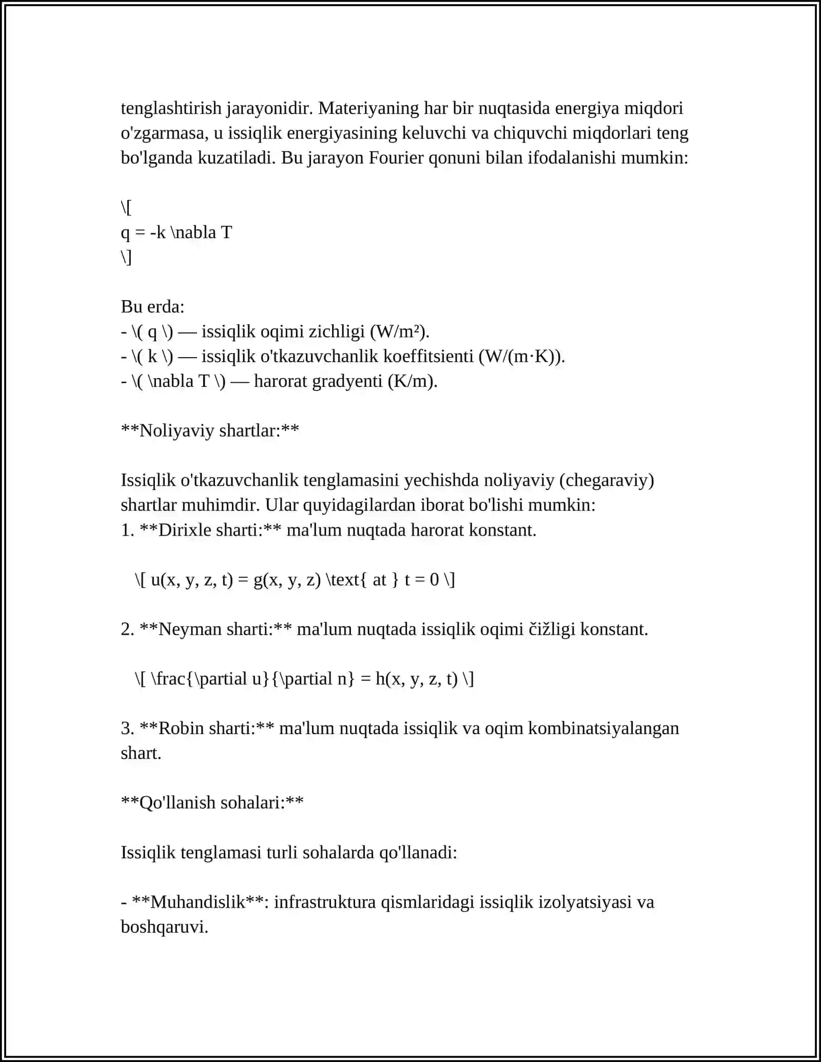 ISSIQLIK TENGLAMASI 4