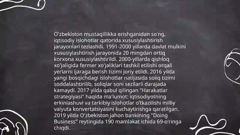 Oʻzbekistonda bozor munosabatlarining shakllanishi va rivojlanishi 4