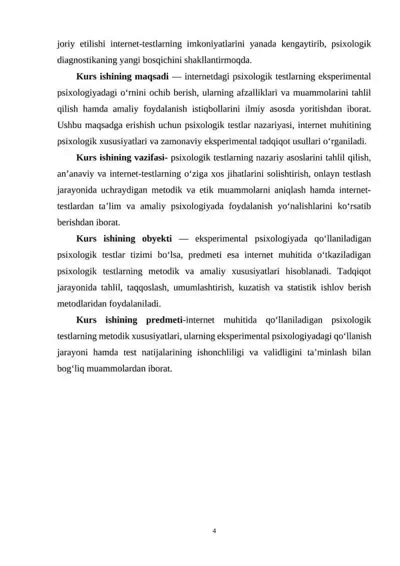 Internetdagi testlar yangi muammolari va istiqbollari. 4