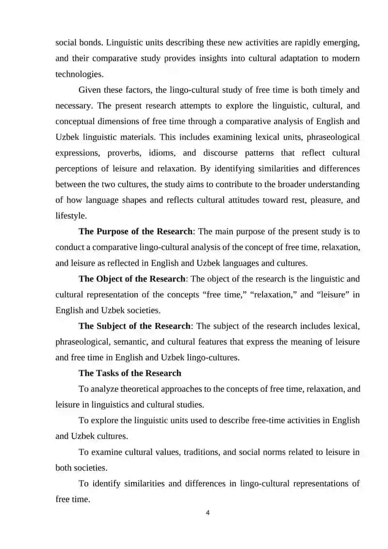 The Concept of Free Time: Relaxation and Leisure – A Comparative Lingo-Cultural Study 4