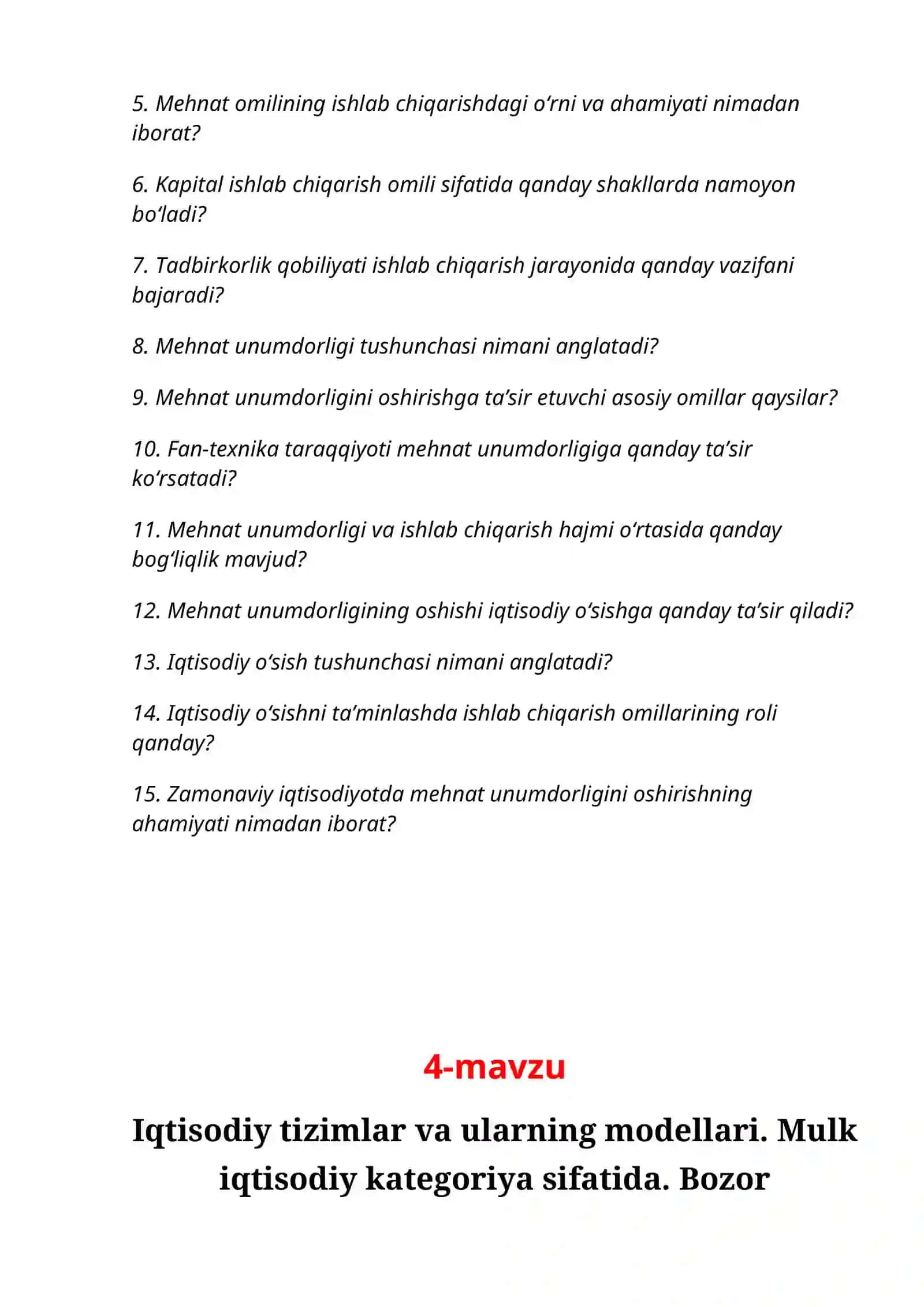 Iqtisodiy bilimlarning shakllanishi va rivojlanishi. Zamonaviy iqtisodiyot nazariyaning asosiy rivojlanish yo‘nalishlari 4