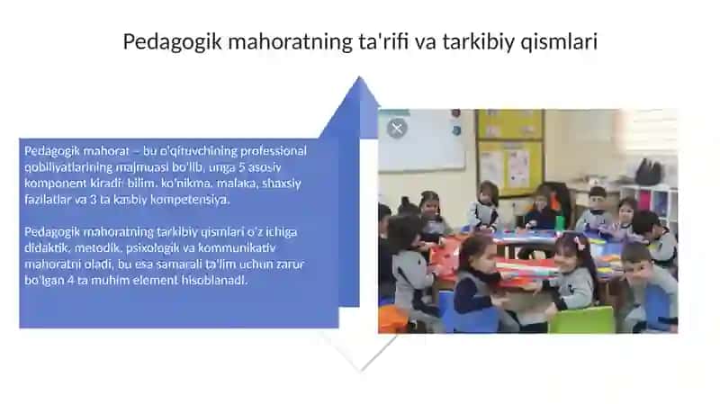 Ta'lim jarayonlarini tashkil etishda tarbiyachining oʻrni va pedagogik mahorat 4