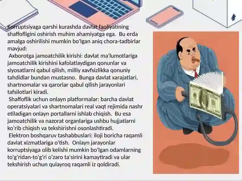 Korrupsiya va uning asoratlariga qarshi kurashish borasida taklif va mulohazalar 4