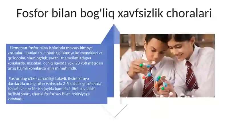 8-sinf Kimyo Fosfor mavzusidan 4