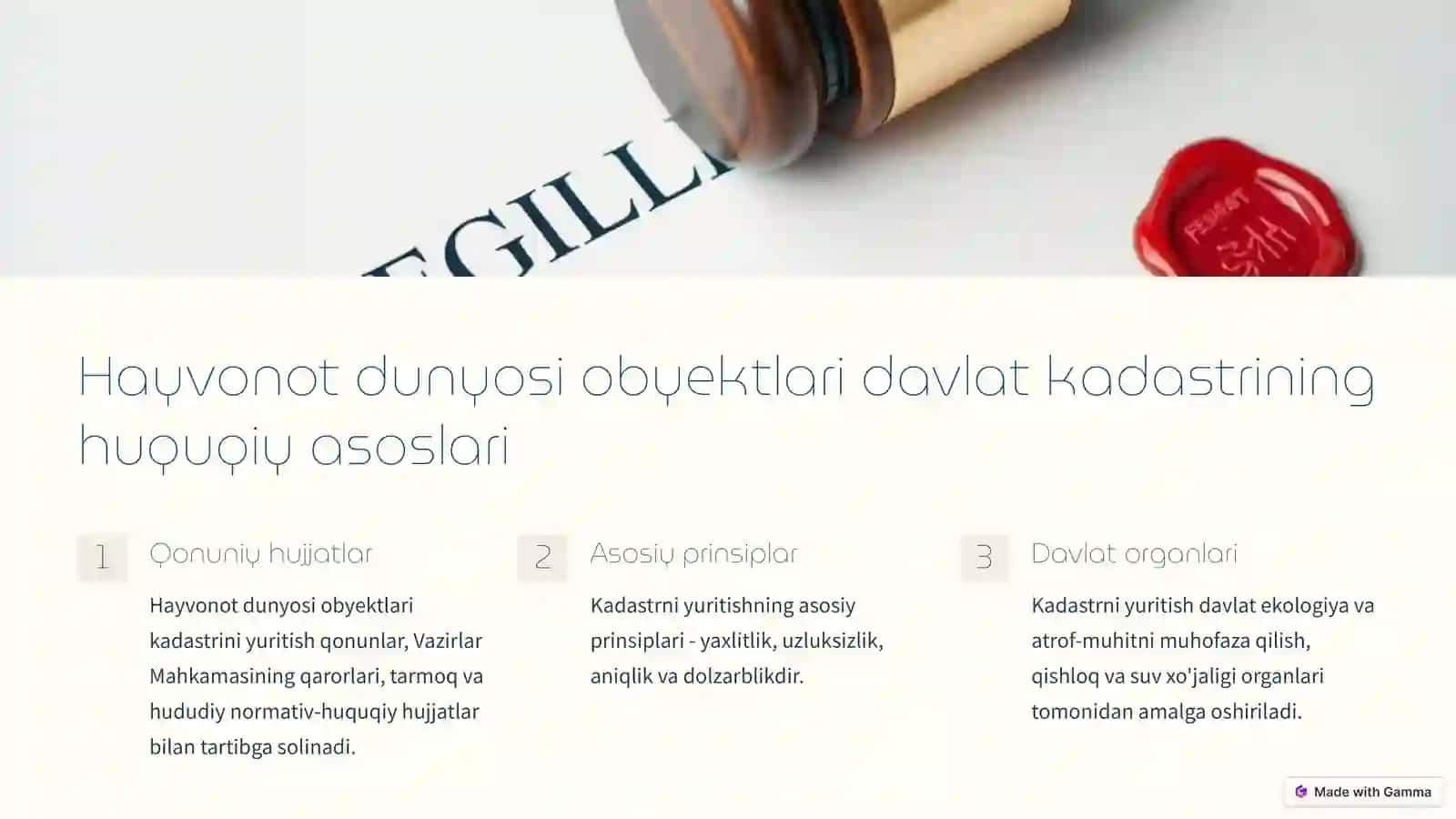 Hayvonot dunyosi obyektlari davlat kadastrini yuritish tartibi 4