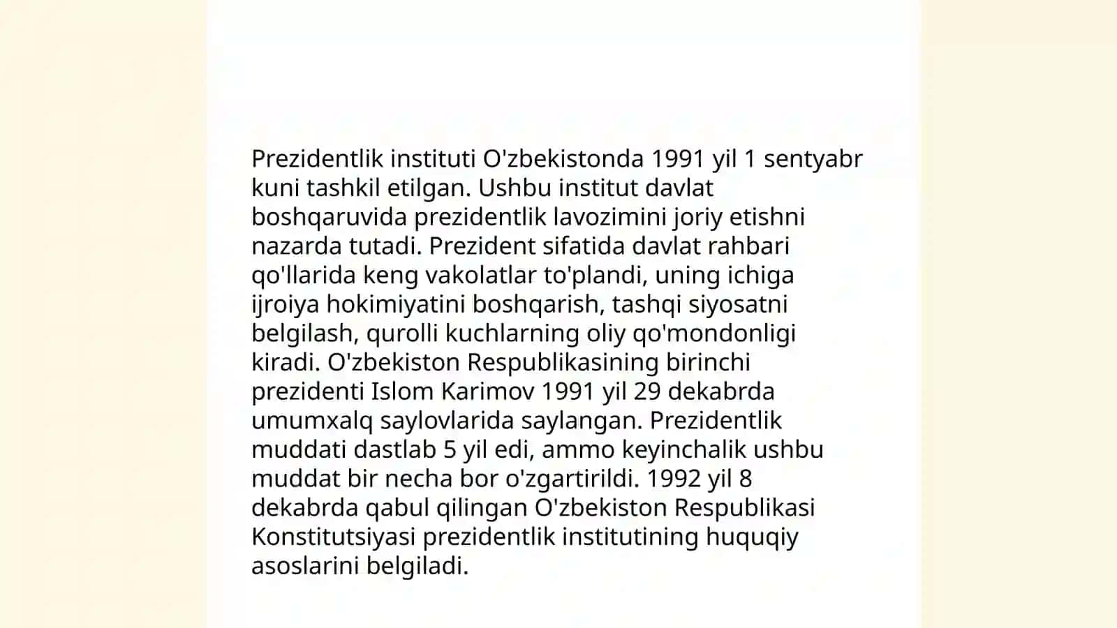 Mustaqillik yillarida davlat boshqaruvi tizimida amalga oshirilgan islohatlar 4