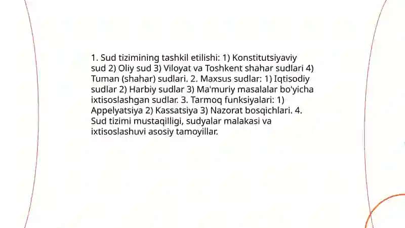 Oʻzbekistonda sud, huquq islohotlari va inson huquqlarini himoya qilish tizimi 4