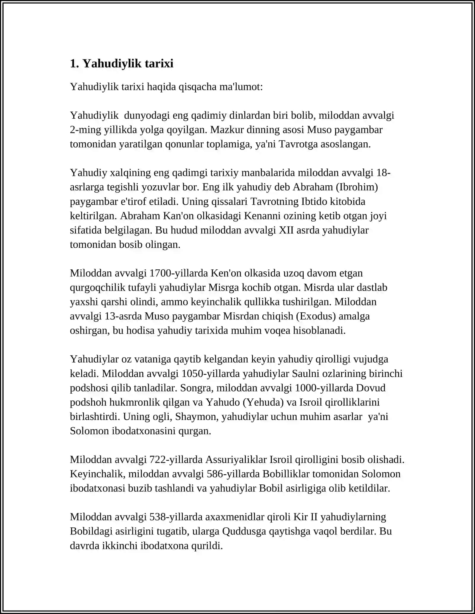 YAHUDIYLIK TA'LIMOTI,AN'ANA VA MAROSIMLARI 4