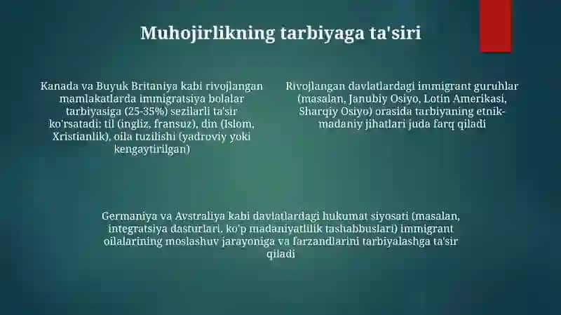 Jahonning rivojlangan mamlakatlarida tarbiyaviy jarayonlarning etnik xususiyatlari 4