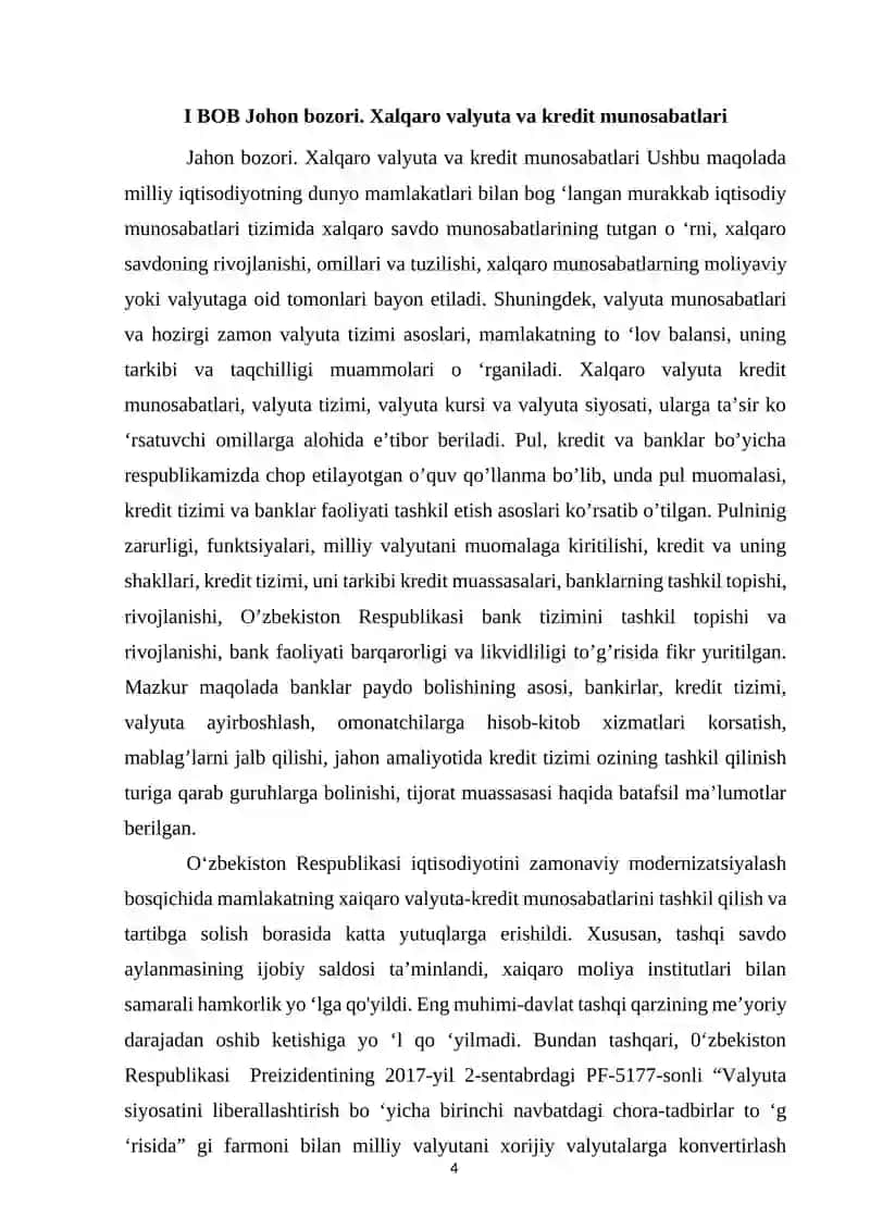 Xalqaro valyuta va kredit munosabatlari 4