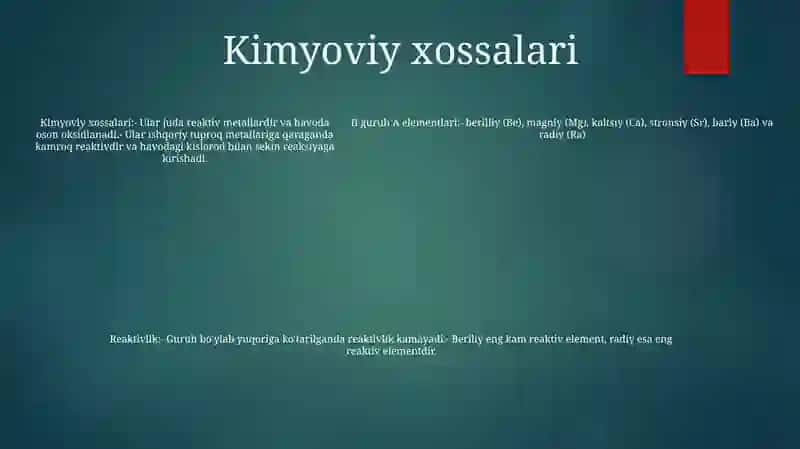 II A Guruh Elementlari 4