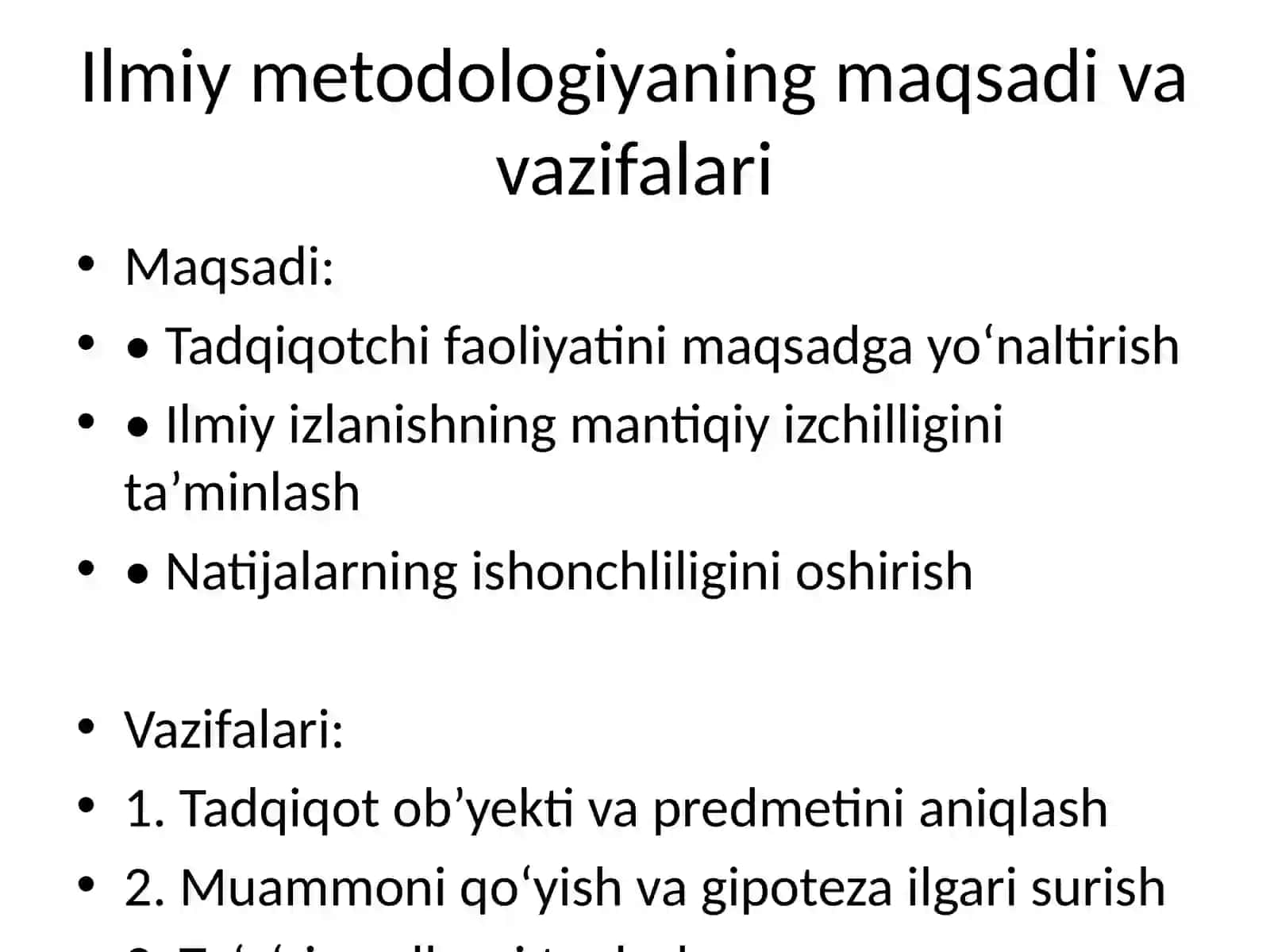 Ilmiy metodologiyaning mohiyati va uning nazariy tadqiqotdagi o‘rni 4