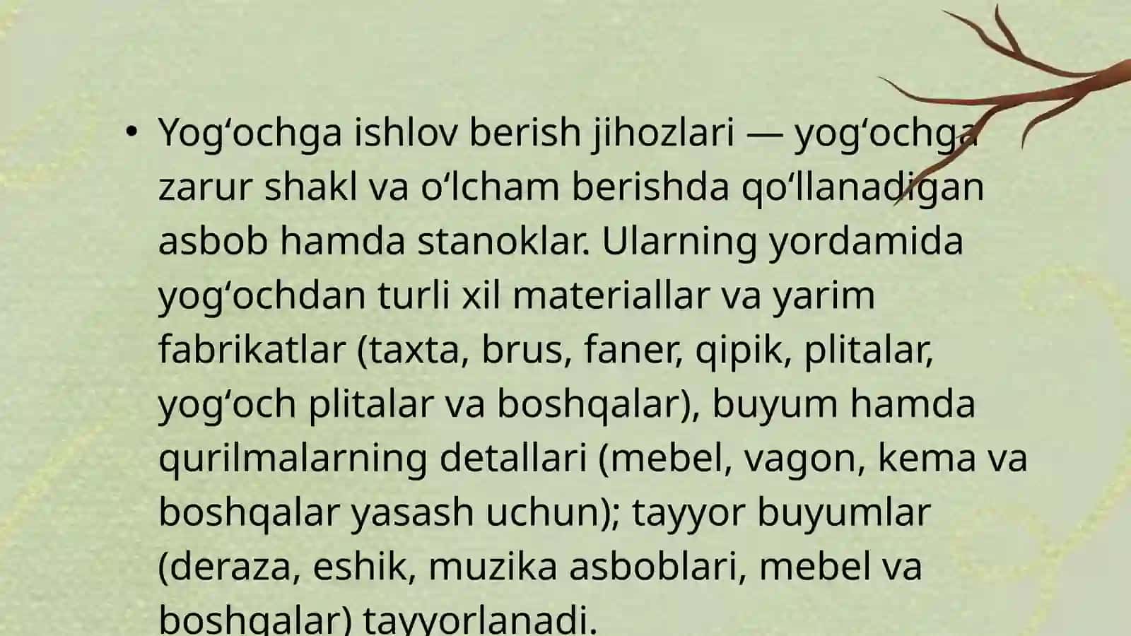 Yoģochga ishlov berish darslarini tashkil etish metodikasi 4