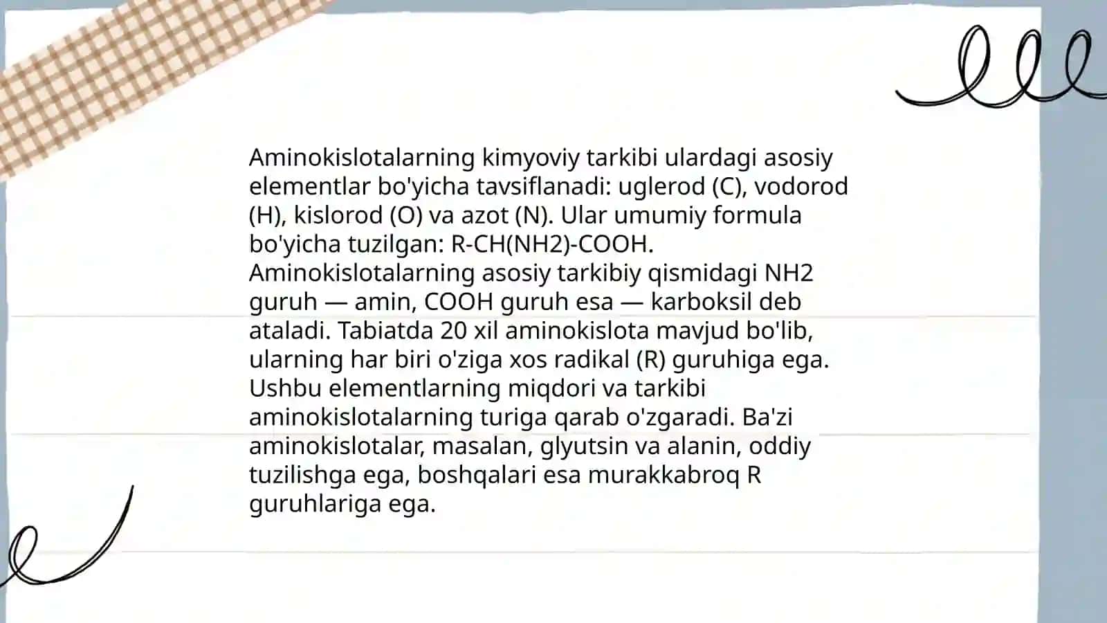 Proteinogenli aminokislotalar.Polipepetid zanjirlarning alfa betta strukturasi 4