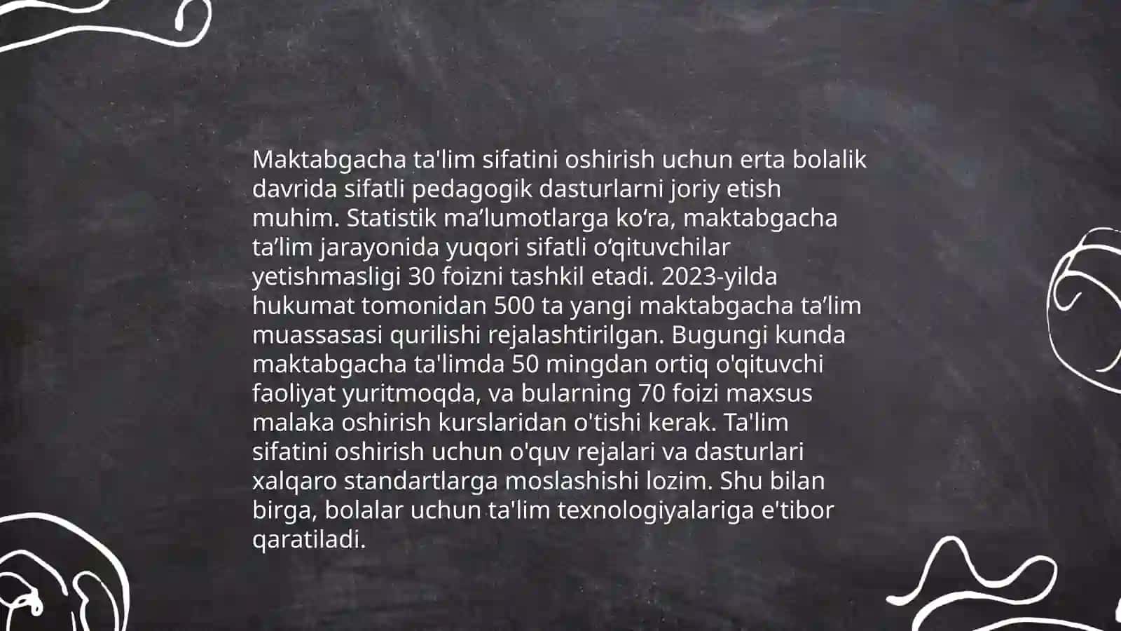 Maktabgacha ta’lim tizimini rivojlantirishning ustuvor yo‘nalishlari 4