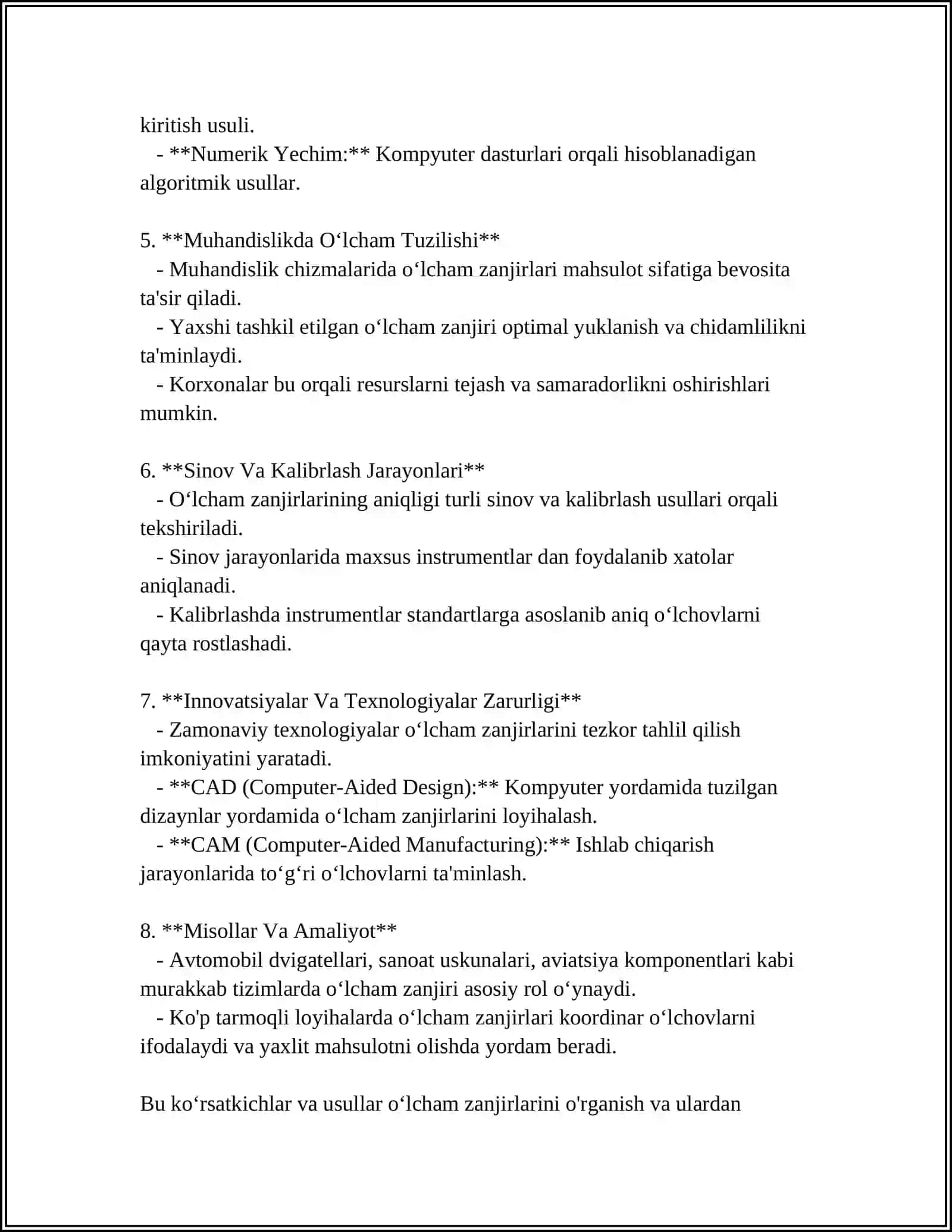 OʻLCHAM ZANJIRLARI TURLARI VA MASHINASOZLIKDAGI AHAMIYATI 4