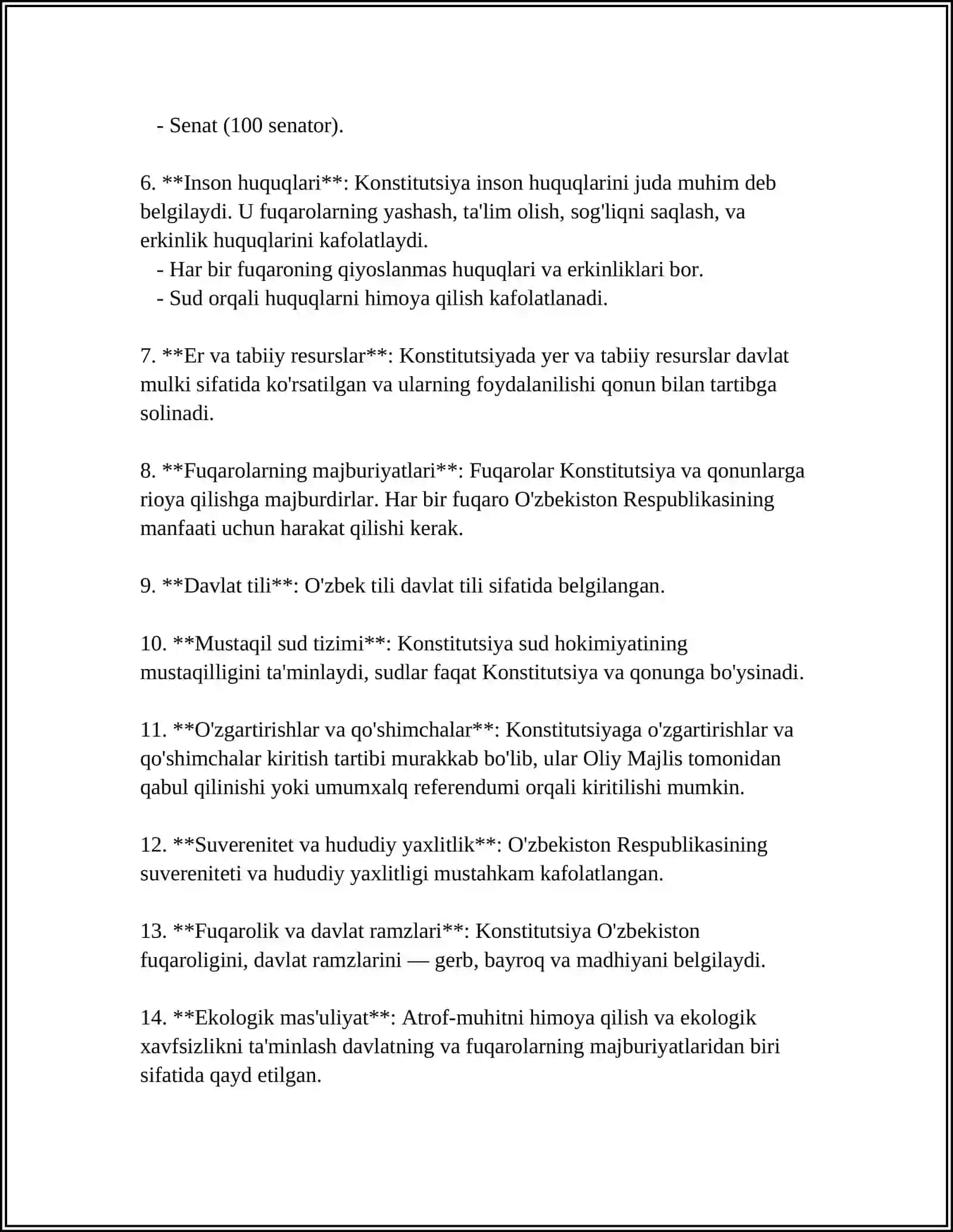 O'ZBEKISTON RESPUBLIKASI KONSTITUTSIYASINING DAVLAT VA JAMIYAT HAYOTIDA TUTGAN O'RNI VA AHAMIYATI 4