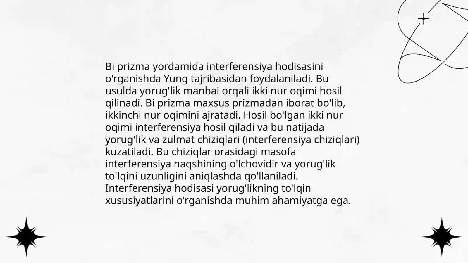 frenel ko'zgusi va bi prizmasidagi interperension hodisalar interferometrlardagi interfernsion manzaralar 4