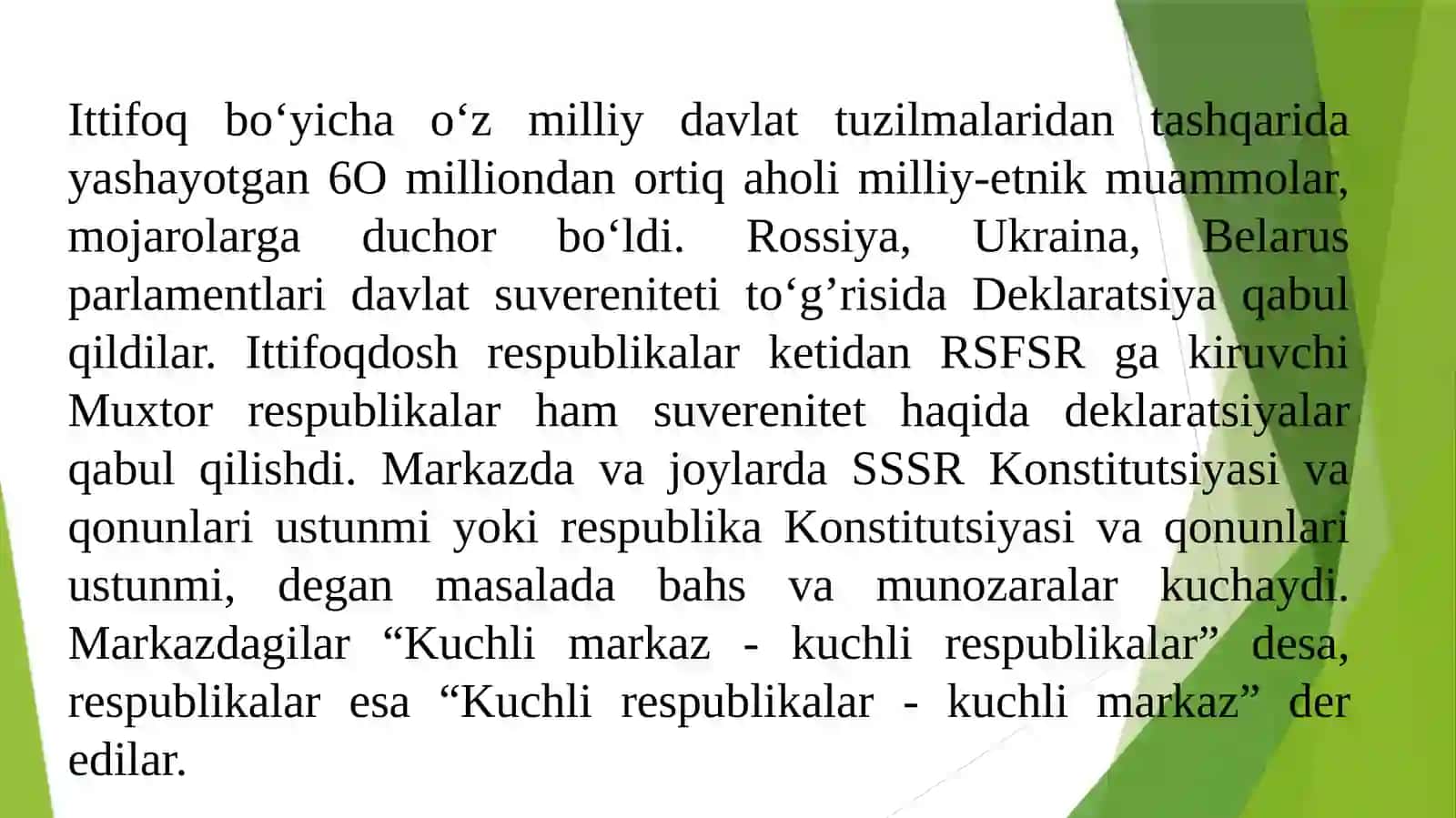 MUSTAQIL O‘ZBEKISTON RESPUBLIKASI TASHKIL TOPISHINING TARIXIY AHAMIYATI 4