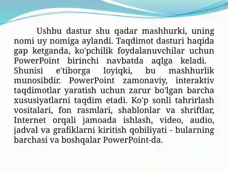 Taqdimot yaratish uchun instrumental vositalar 4