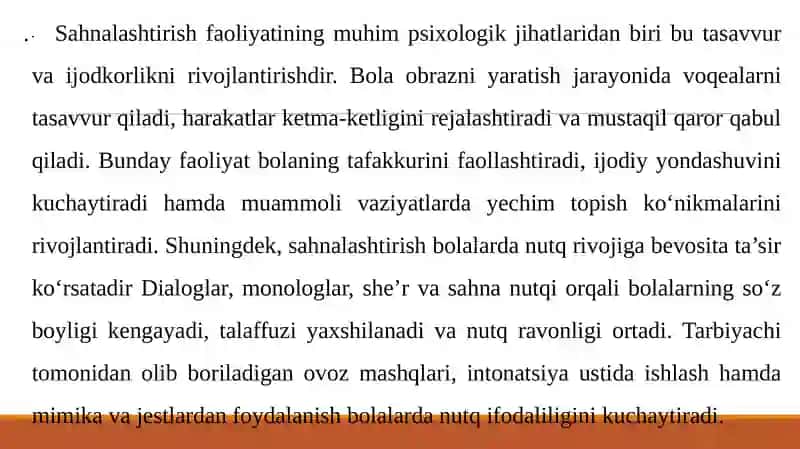 Sahnalashtirish faoliyatida bolalardagi aktyorlik qobilyatini rivojlantirish .pptx 4