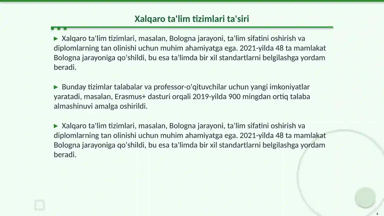 Globalizatsiya sharoitida oliy ta’lim rivoji 4