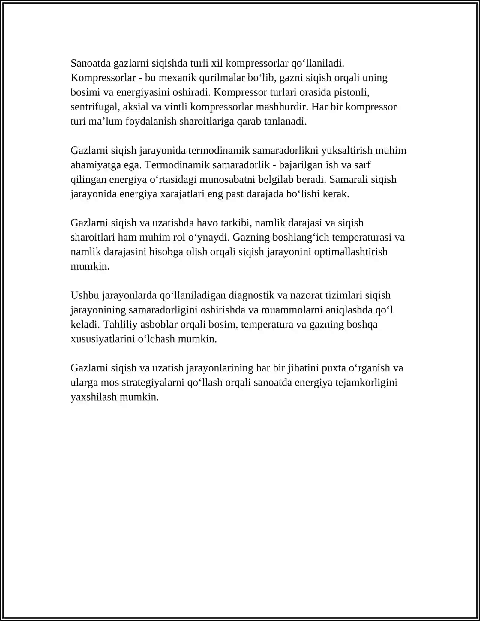 GAZLARNI SIQISH VA UZATISH 4