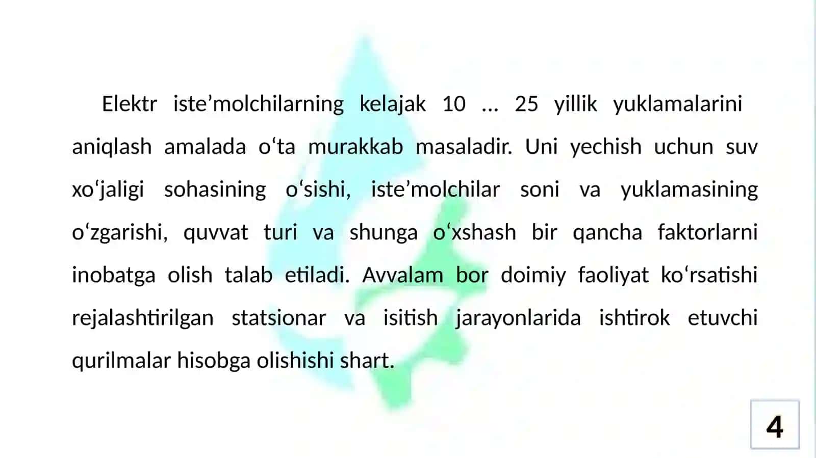 ELEKTRTA’MINONIVAQAYTATIKLANUVCHANENERGIYAMANBALARI 4
