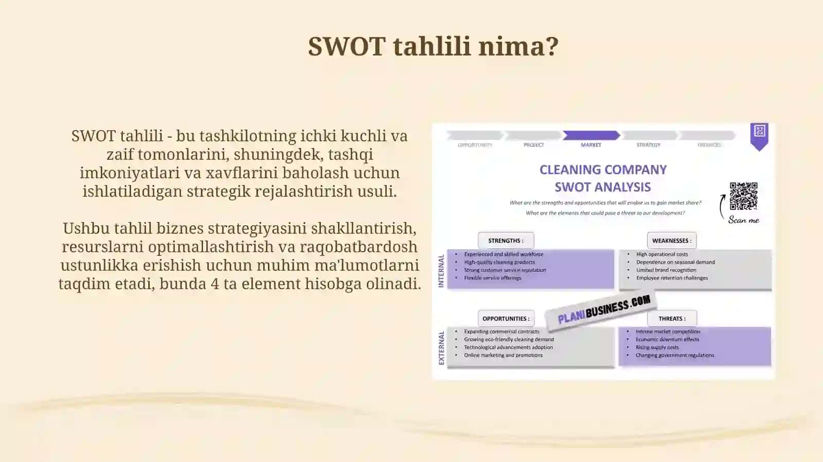 Qurilishtashkilotlarida SWOT tahlilini qollash 4