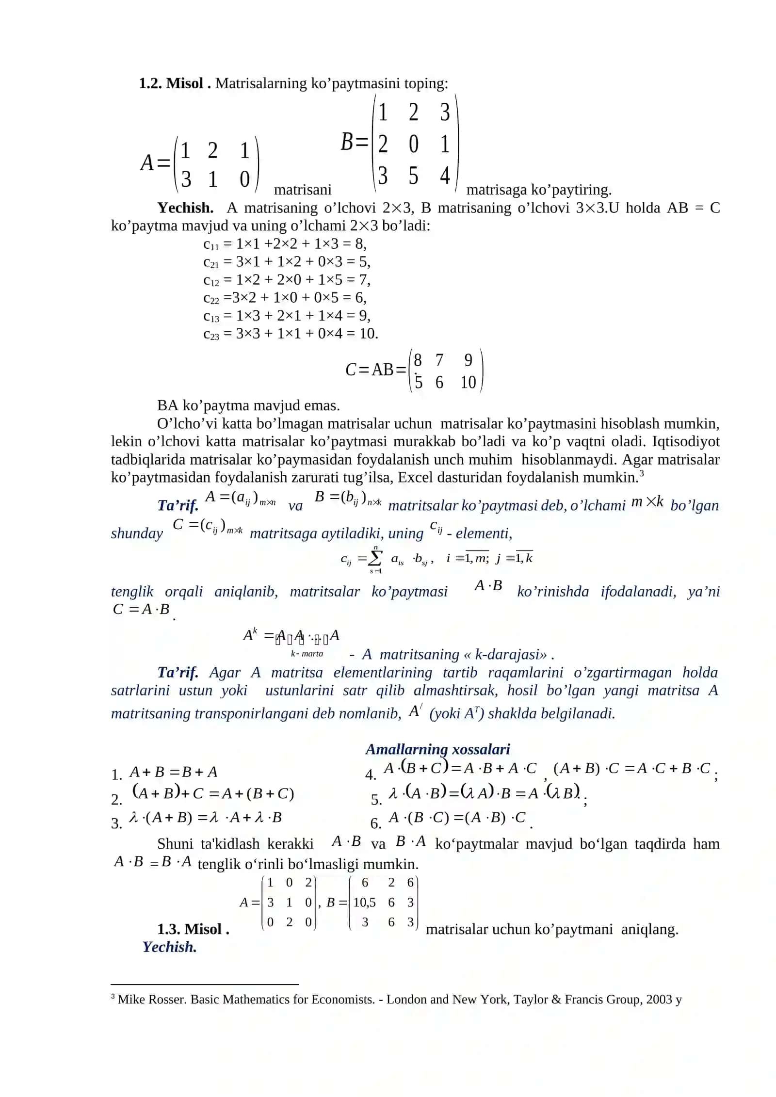 Matrisa va uning ustida amallar 4