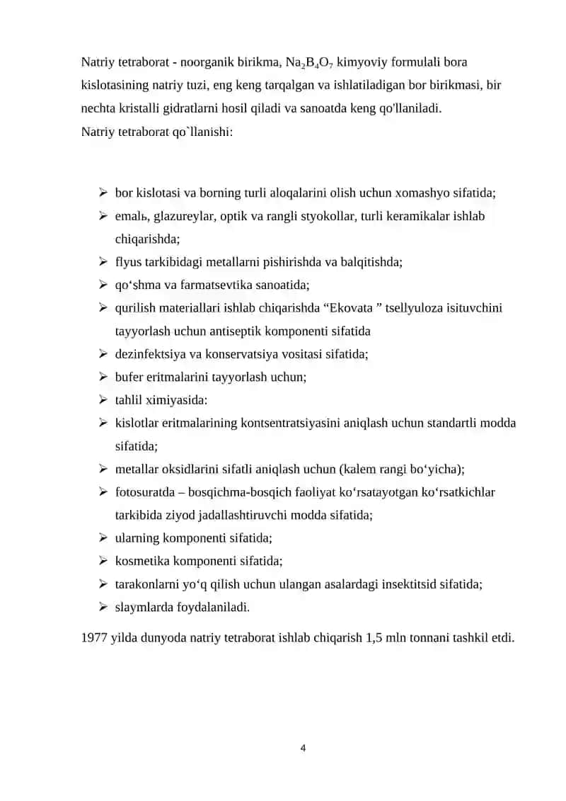 Natriy tetraborat tuzining olinishi va xossalari 4
