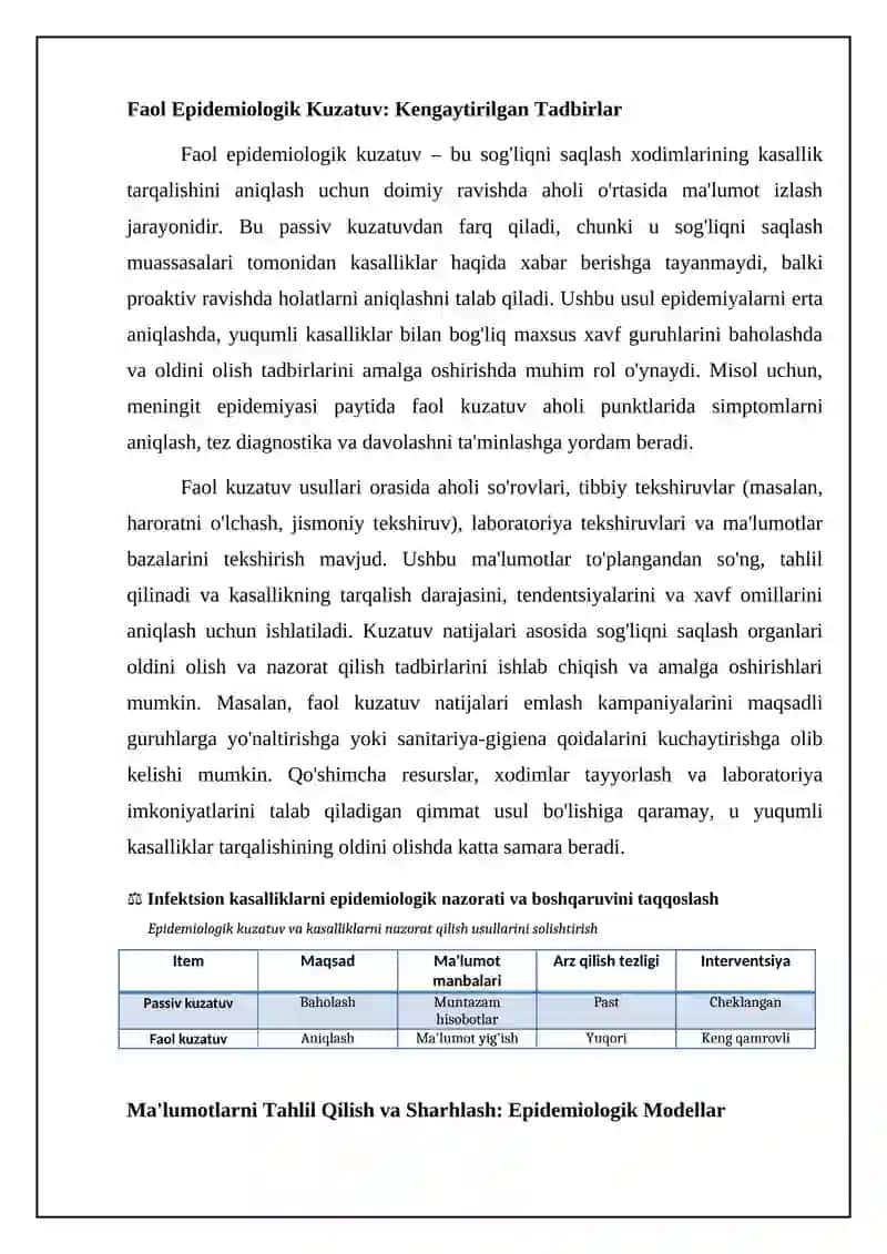 Yuqumli kasalliklar ustidan epidemiologik kuzatuv va nazorat 4