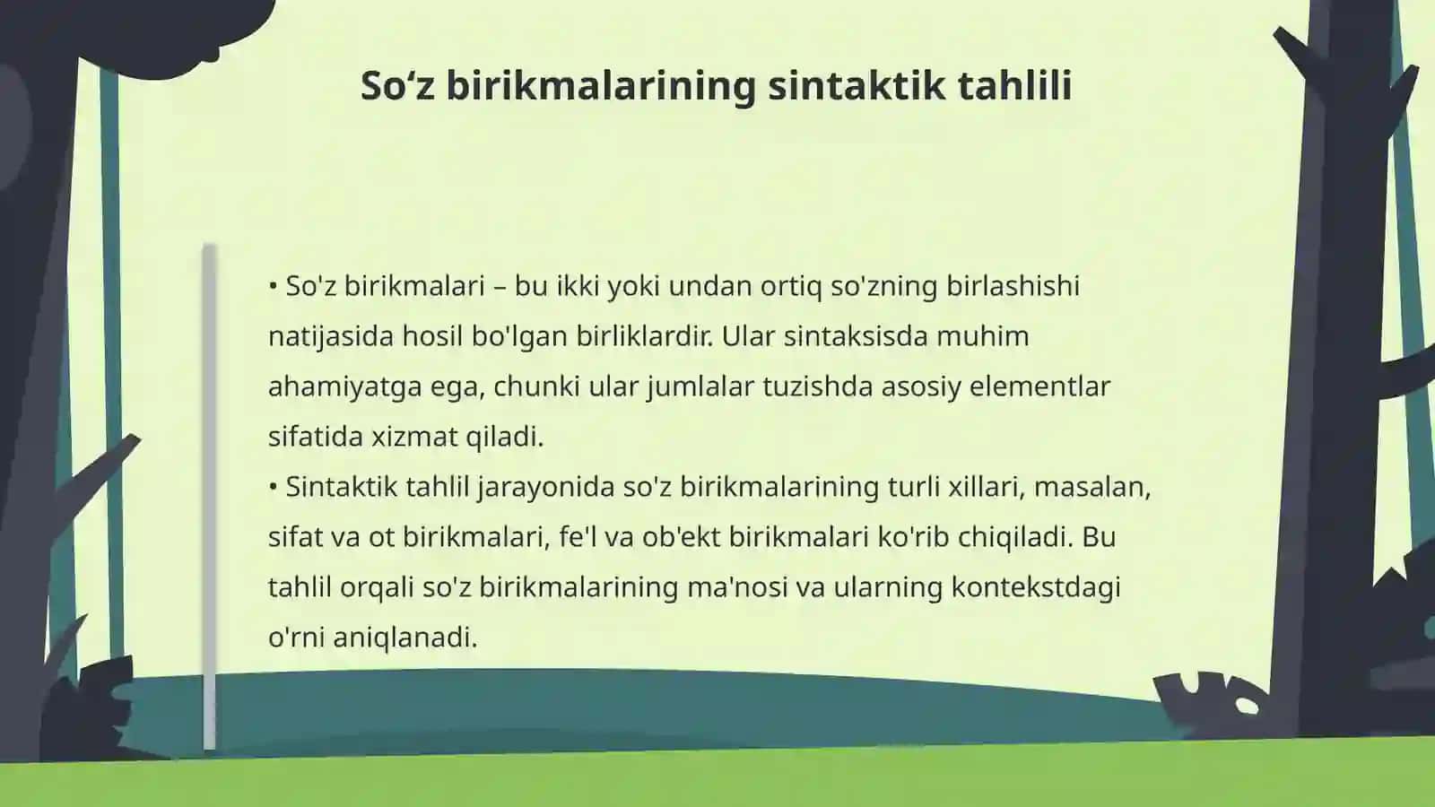 Sintaksis haqida umumiy maʼlumot. Soʻz birikmasi sintaksisning tekshirish obyekti sifatida 4