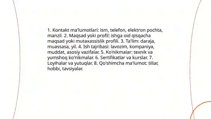 Rezume va uning turlari 4