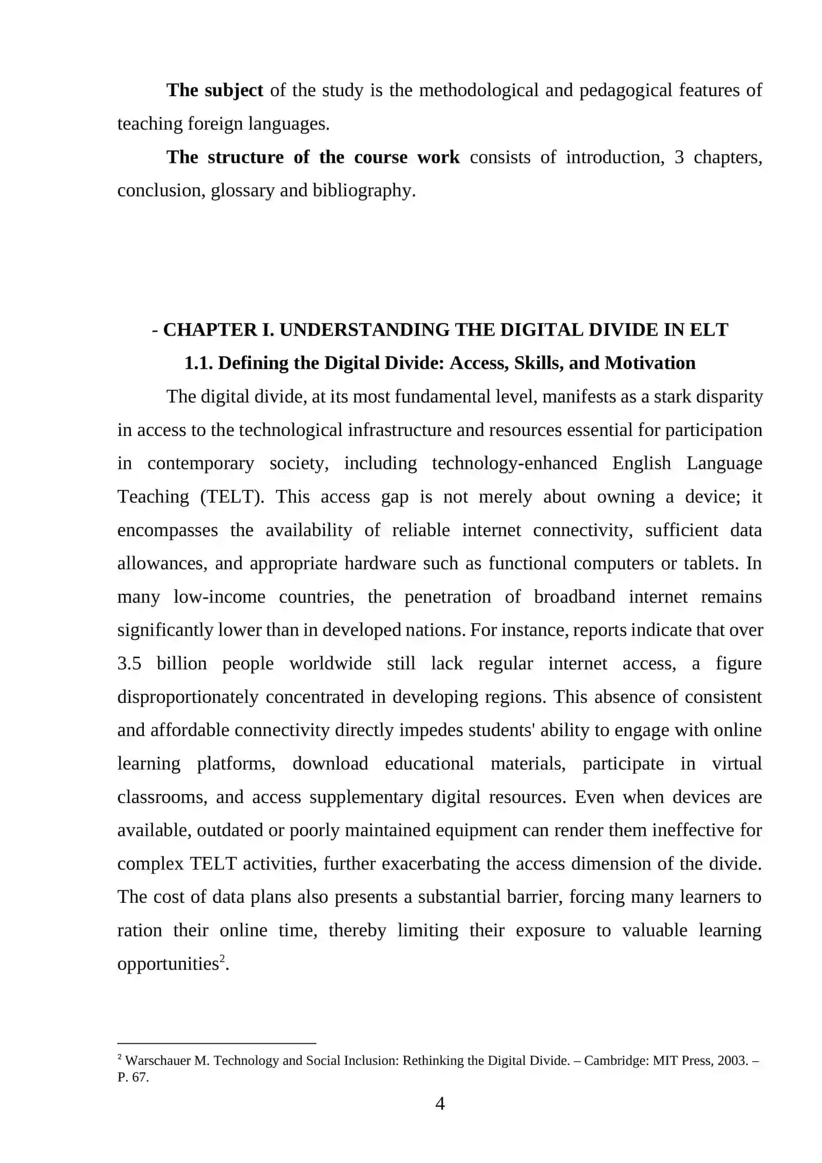 Adressing the digital divide in technology-enhanced ELT 4